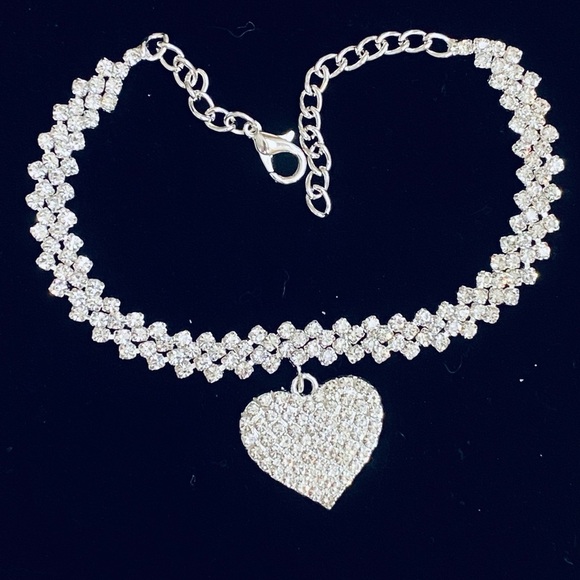 New! Luxury Rhinestone Love Heart Charm Bracelet - Picture 4 of 4